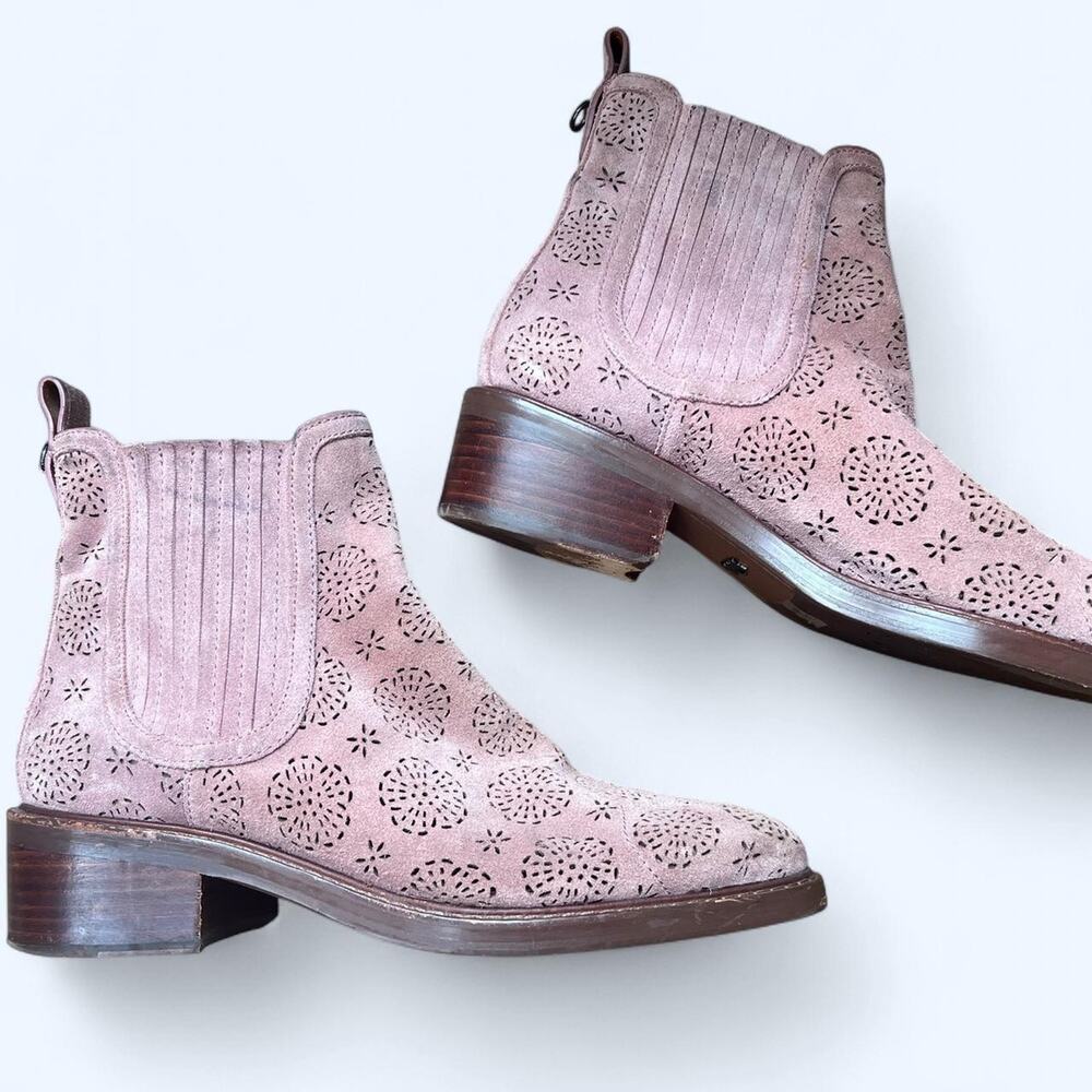 Coach pink suede ankle boots